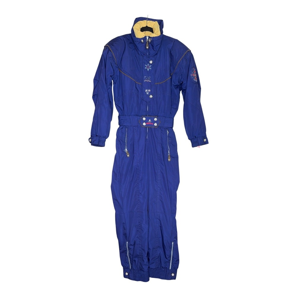 Obermeyer Anna Womens Blue Embroidered Insulated Ski Suit One Piece Size‎ 10